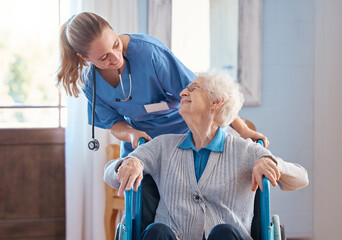 Long term care health facilities staff with a patient