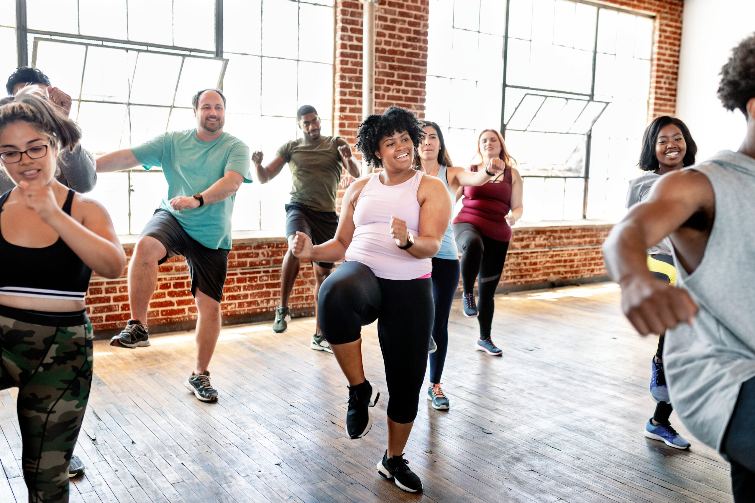Zumba class at the gym Zumba class at the gym